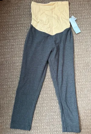Motherhood Maternity Gray Secret Fit Leggings Over Belly Panel Large L‎ thumbnail 1