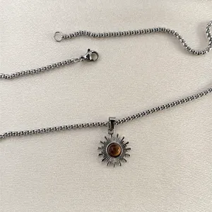 Sun Pendant Necklace for Men Women Streetwear Punk Hip Hop Unisex Necklace thumbnail 3