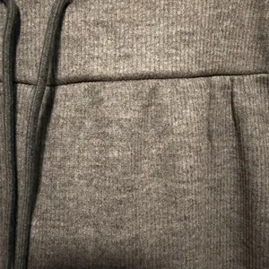 Ribbed High Waisted Tummy Control Drawstring Wide Leg Color Block Fleece Trouser thumbnail 7