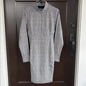 Like New Athleta Delancey Stretch Midi Dress Zip Neck Braiden Black Size Medium thumbnail 6