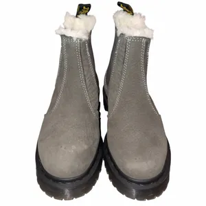Dr. Martens Gray Tumbled Nubuck Leather Faux Fur Fleece Lined BEX FL Chelsea Boot 36 5 thumbnail 2