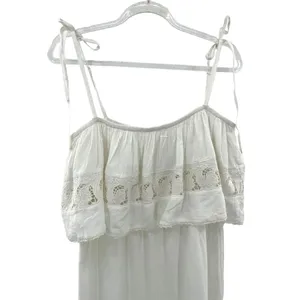 New L*Space Women's White Jaclyn Dress Large Boho Festival Tie Sleeve Flowy‎ thumbnail 2