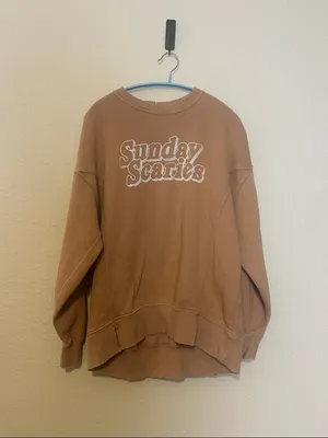 Aerie Sunday Scaries Tank‎ Brown Oversized Sweatshirt Size XS thumbnail 2