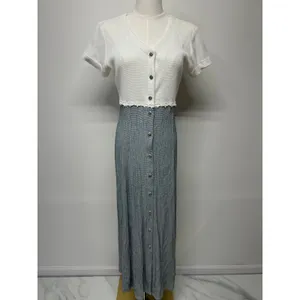 Vintage 90s L.A. Gal Colorblock Maxi‎ Dress White Knit Gray Skirt 12 thumbnail 2