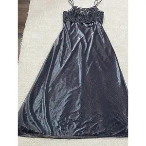 Dollar Black Embroidered Mesh Gown Scoop Neck Strappy Sleeveless Dress Medium thumbnail 11