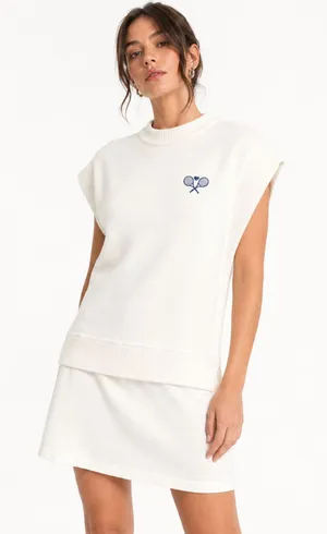 Anthropologie Daily Practice NWT Icon-Embroidered Muscle Sweater Mini Dress M thumbnail 1