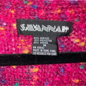 Savannah Size M Pink Mohair Cardigan Button Up Sweater Coastal Grandma thumbnail 4