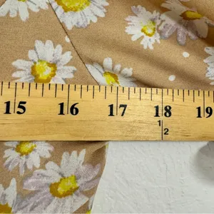 Lulus Tan Daisy Print Mini Summer Dress Mini Womens XS Casual Button Down Spring thumbnail 11