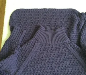 Mockneck Chunky Long Tunic Sweater Purple/Blue - Sz Medium thumbnail 8