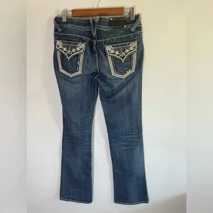 Vigoss the New York boot cut jean‎ size 3/4 L33 Bling Sequin Jeans EUC! 0057 thumbnail 10