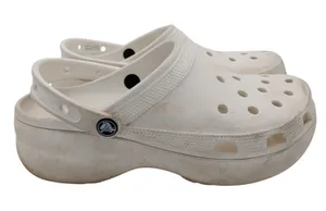 Crocs Classic Platform Clog White Platform Sandals‎ Womens 10 Chunky 206302-100 thumbnail 1