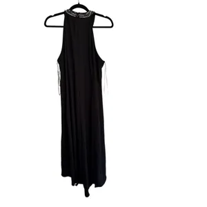 SLNY Womens Black Embellished Halter Neck Draped Evening Gown 119005 Size 14 thumbnail 6