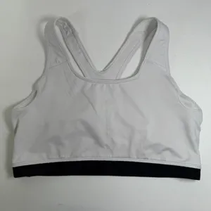 Nike XL Sports Bra Racerback Dri-FIT White Black Medium Support Activewear 2099 thumbnail 5