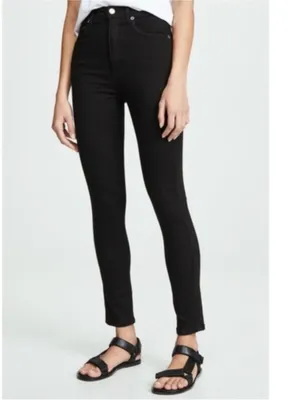 Agolde Roxanne Skinny Jeans 28 Black Minimalist Clean Girl Fall City Chic Scandi thumbnail 5