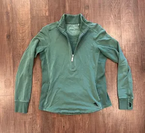 Tommy Bahama Womens Half Zip Pullover Sweatshirt Green Size S Preppy Casual thumbnail 1