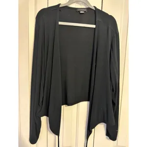 Sanctuary Wrap Top‎ Ribbed Ballet Black Tie Waist Long Sleeve 2X Plus Size thumbnail 3
