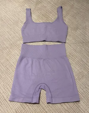 Ribbed Workout Set Purple thumbnail 1