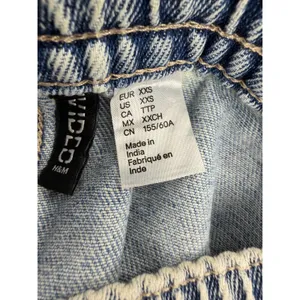 HM Divided Light Wash Wide Leg Elastic Waist Denim Pants XXS Light Blue thumbnail 3
