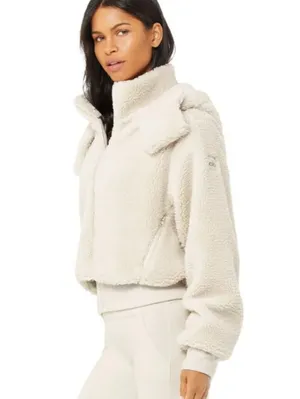 Alo Yoga Foxy Sherpa Jacket - Bone XS thumbnail 2