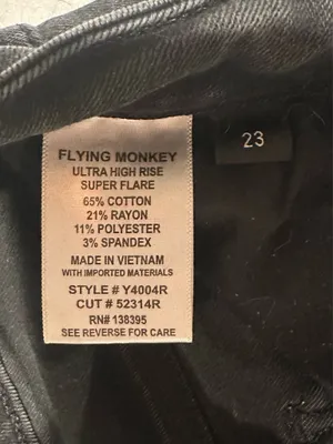 Flying Monkey Jeans Black Size 23 thumbnail 3