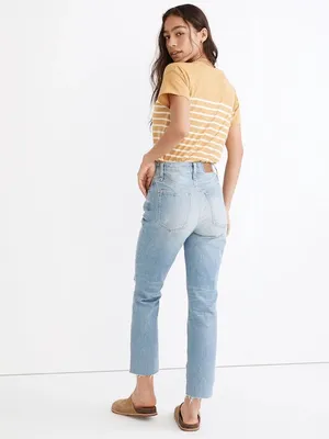 Madewell Curvy‎ Perfect Vintage Jeans in Coney Wash: Destroyed Edition thumbnail 4
