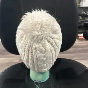 The North Face Off White Cable Knit Beanie thumbnail 5