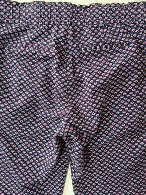 Gap Cropped Paperbag Waist Pants Navy Print Tie Waist Size 8 Capri thumbnail 11