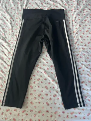 ADIDAS Black Leggings with White Side Stripes thumbnail 5