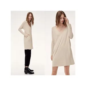 Wilfred Free Gail sweater Neutral Light Gray V-Neck Dress thumbnail 2