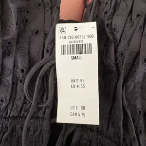 Abercrombie Black Eyelet Lace-Up Top – Size Small - NWT thumbnail 2