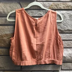 Trendy Queen 2 Piece Short Sets Sleeveless Lounge High Waisted orange XL thumbnail 3
