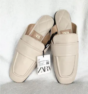 ZARA Women’s Slides Mules Slip Ons Loafers Open Back Sz 38 7.5 Tan shoes thumbnail 1
