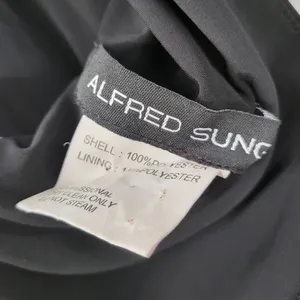 Alfred Sung Maxi Dress Womens 8 Black Ballet Top Taffeta Skirt V-Neck 3/4 Sleeve thumbnail 2