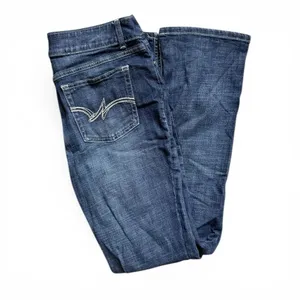 Womens Wrangler Dark Rinse Straight Leg Denim Jeans Styke 09MWTMS - Sz 13 thumbnail 3