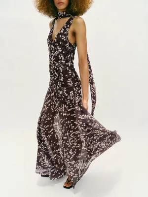 Nwt Zara Long Tulle Polka Dot Dress Size S thumbnail 6