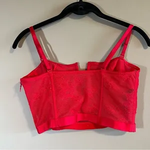 ✨ Victoria’s Secret Red Lace‎ Sexy Unlined Strapless Bra Large thumbnail 5