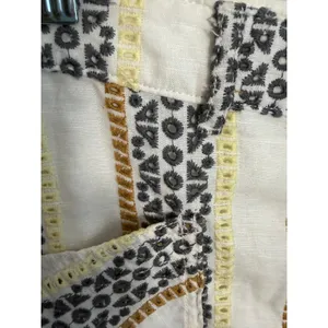 Anthropologie Quincy embroidered eyelet button-fly pencil skirt 6 thumbnail 2