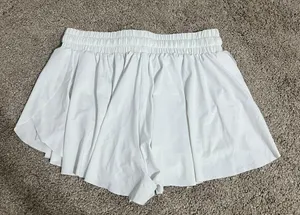 Small White Flowy Running Shorts thumbnail 2