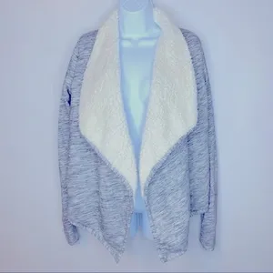 Abercrombie & Fitch‎ Fleece Open Front Waterfall Sherpa Jacket Size S thumbnail 2