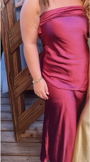 pink formal strapless dress Purple Size L thumbnail 3