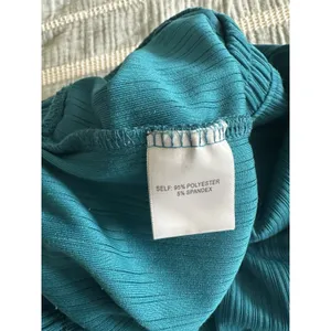 Modern Works Women's Plus Elastic Waist Pull-on Teal Crinkle Wide Leg Trouser 1X thumbnail 6