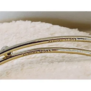 Kendra‎ Scott Gold Tone Crystal Bangle Stacker Bracelet Jewelry Dainty Sparkling thumbnail 8