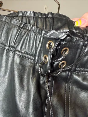 Forever 21 faux leather lace up shorts medium thumbnail 3