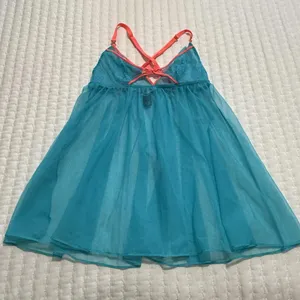 Victoria’s Secret Sheer Blue Coral Neon Lace Mesh Babydoll Lingerie Sz S Small thumbnail 10