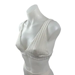 Alo Ribbed Take Comfort White Sleeveless Gym Athletic Activewear Tank Bra Top S thumbnail 2