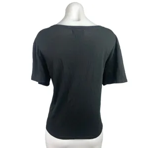Aritzia TNA Alpha Black Scoop Neck Short Sleeve Pullover Tee T Shirt Top Size M thumbnail 6