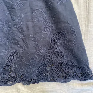 Abercrombie &‎ Fitch Off the Shoulder Blue Embroidered Loose Fit Dress Small thumbnail 5