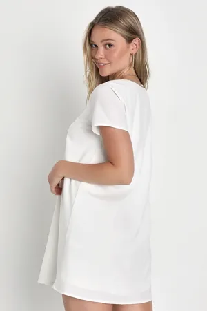 Show Me Your Mumu White Chiffon Sheer Mini Dress thumbnail 3