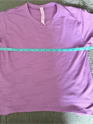 Lululemon Train To Be Short Sleeve Purple Mesh Workout Top Size 6 thumbnail 5