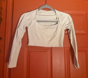 Long sleeve athletic crop top White Size XS thumbnail 1